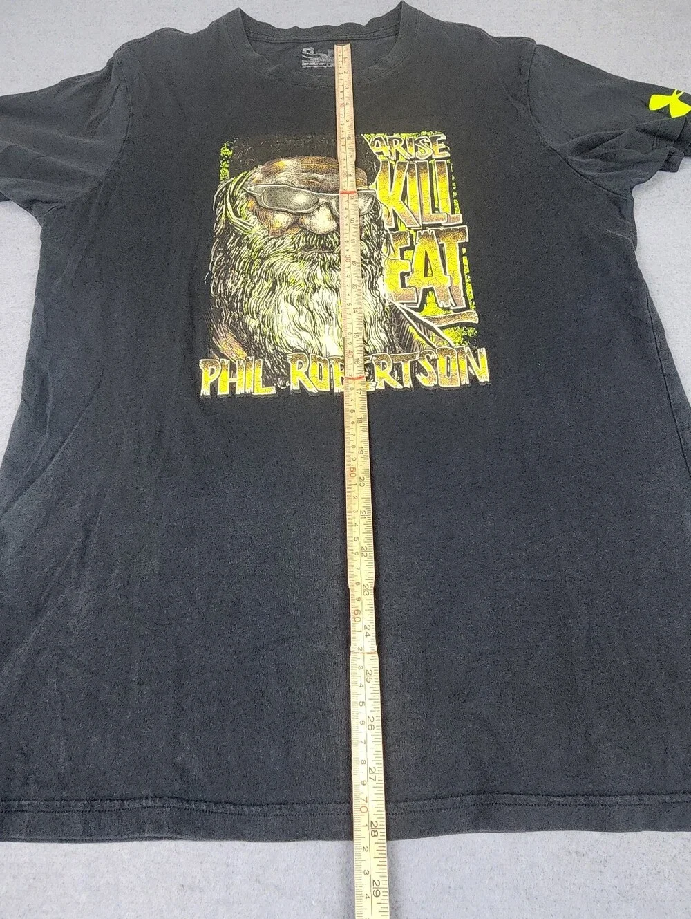 Under Armour Black Graphic Tee with Yellow-Green Phil Robertson Artwork